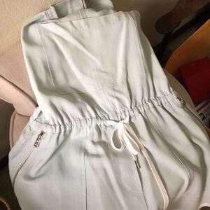 Mint Green Suspender shorts.  Zipped side pockets.  Drawstring waist.